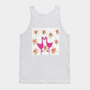 Floral Flamingo Fiesta Print Tank Top